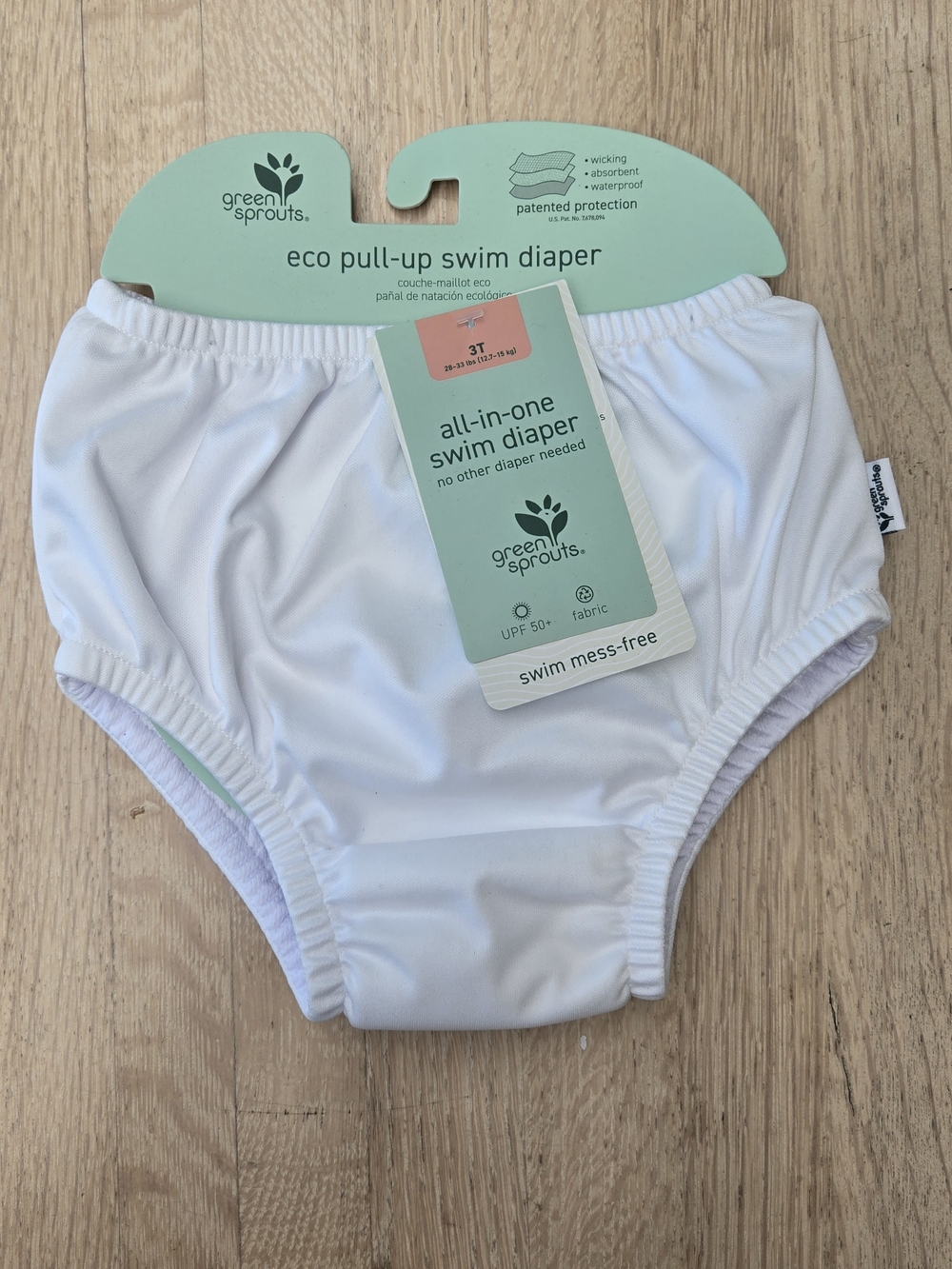 Green Sprouts White Eco Pull-Up Swim Diaper - 3T